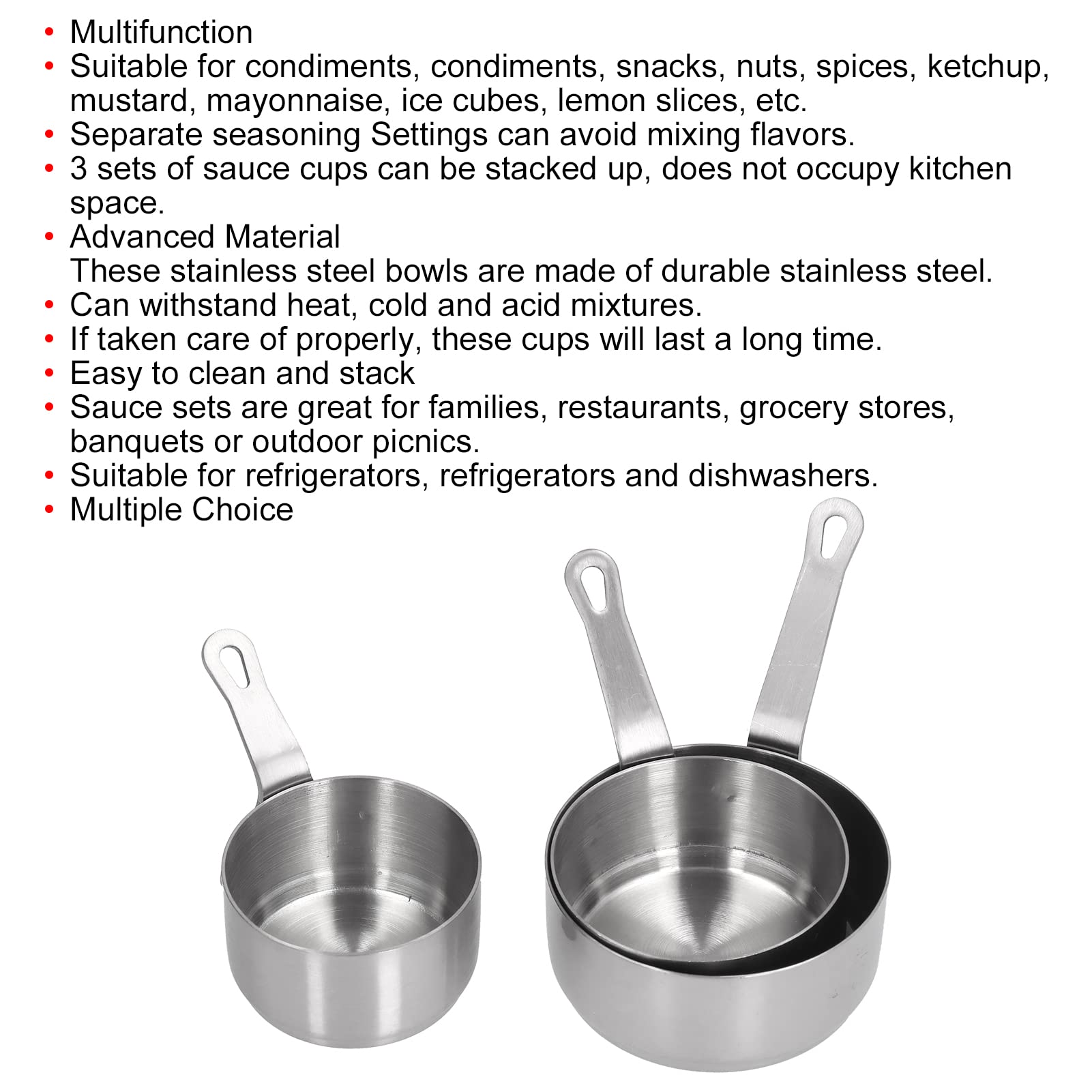 PAMINGONO Bols à Sauces Acier Inoxydable Design Épaissi Pour Bbq Et Hot