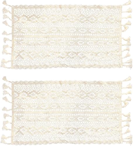 Amosfun Tapete de mesa de macramé estilo occidental bohemio para decoración de mesa de boda (9.4 x 15.7 in), 2 unidades