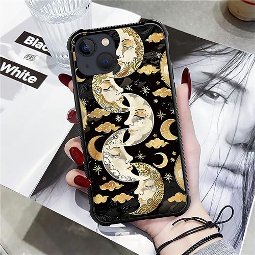 Vista 60 de Funda para iPhone 13 - Nebula Wolf vidrio templado trasero y silicona suave TPU Shock funda protectora Lobo de Nebula.