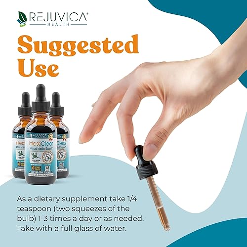 Miniatura 5 de IntestiClear - Suplemento avanzado de apoyo intestinal - Entrega de líquidos para una mejor absorción - Ajenjo, clavo, nogal negro, ajo y más