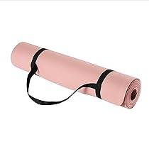 Amazon Basics Tappetino per fitness e yoga con tracolla, in TPE spesso 0.6 cm, Rosa