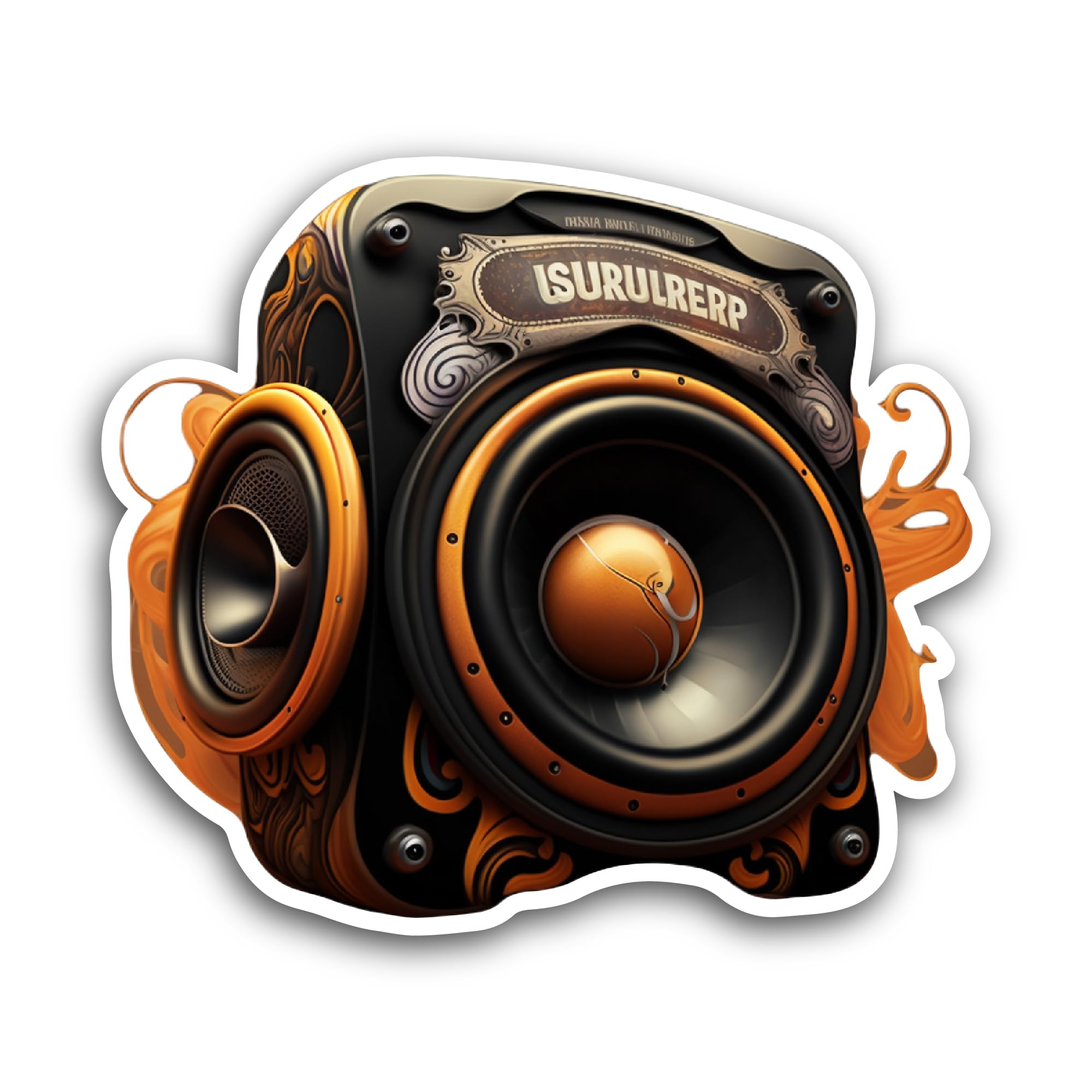 2 (Pieces) 3" and 5" Two Stereo Speakers Sticker, Waterproof Vinyl Decals for Many Purpose Like Cars, Trucks, Laptops, Phones, Windows and More