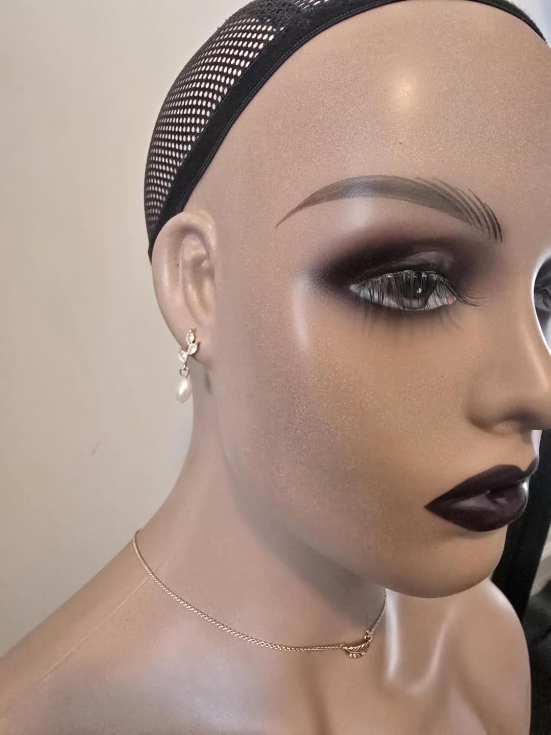 Luxar Beauté Realistic Female Mannequin Head with Shoulder PVC Head Bust Wig Head Stand for Wigs Display & Accessories (Toffee Color)