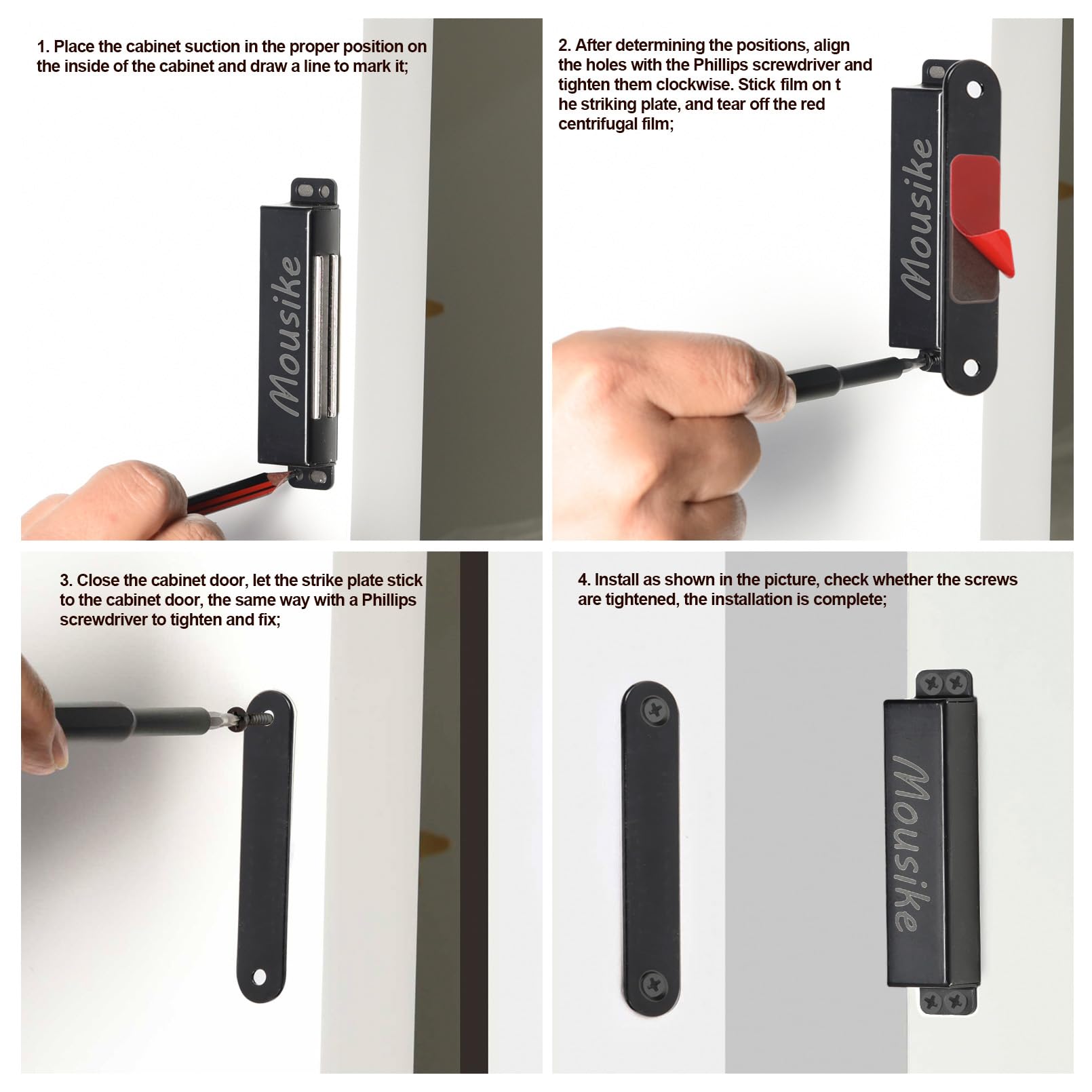 Heavy Duty Magnetic Door Catches - 90lb Strength -7