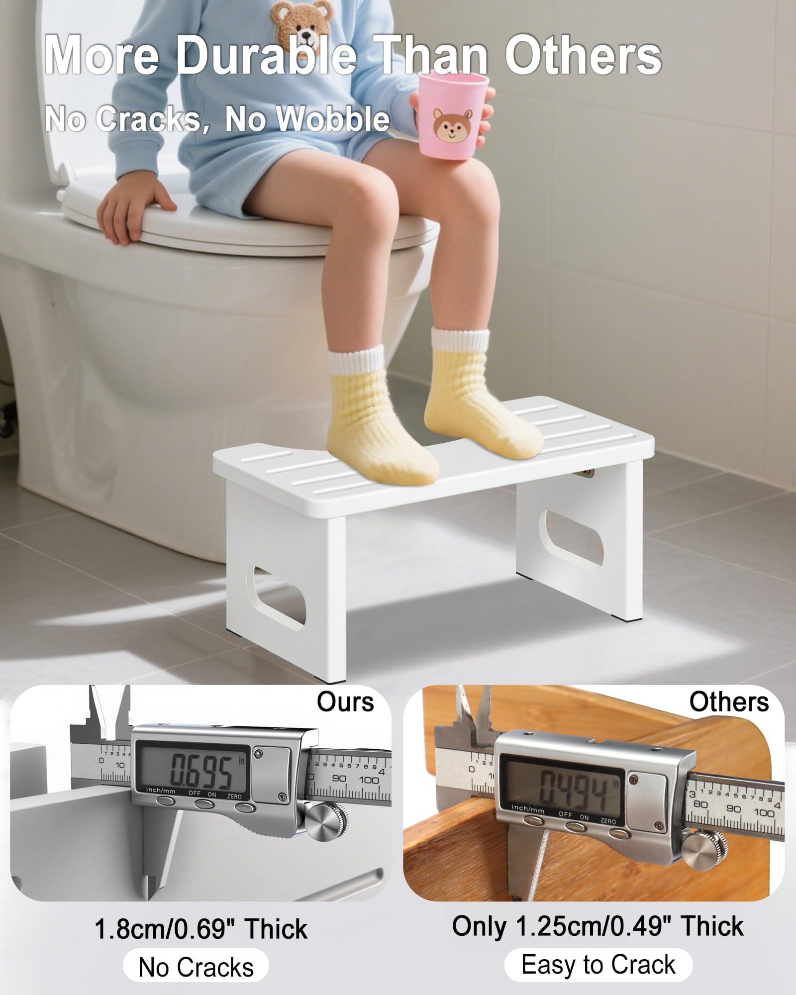 Drewniany taboret toaletowy – taboret toaletowy dla dorosłych – drewniany taboret toaletowy składany – taboret toaletowy Squatty zapewnia prawidłową pozycję siedzącą podczas wypróżniania