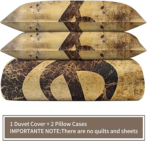 Miniatura 6 de Vintage Treble Clef Duvet Cover Black Musical Note Bedding Set Retro Music Theme Duvet Cover Set with Pillow Shams Classic Music Bed Set for Bedroom