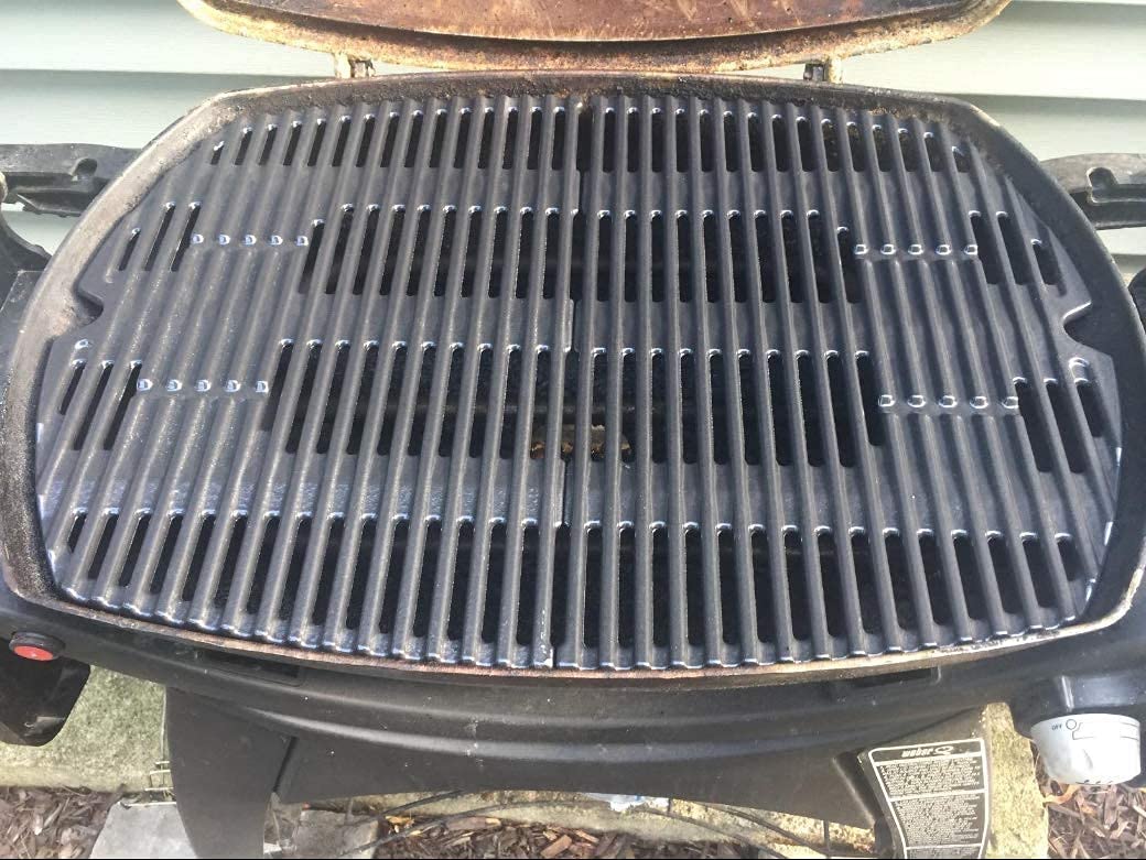 GFTIME 7646 BBQ Rejilla Barbacoa Gas Hierro Fundido Asado Accesorios para Q300 Q320 Q3000 Q3200 Parrilla Piezas de Repuesto para Weber Weber 7646 7584, 63,5 CM x 45,21 CM