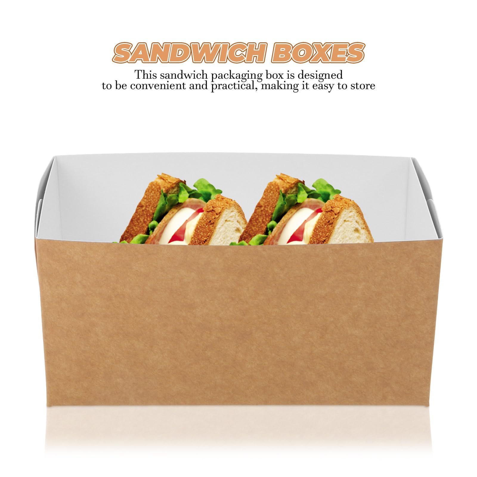 Kichvoe 50 Pezzi Scatole per Imballaggio Panini e Contenitori per Torte in Carta Antigrasso, Confezioni da Asporto Pratiche per Sandwich e Colazione in Viaggio