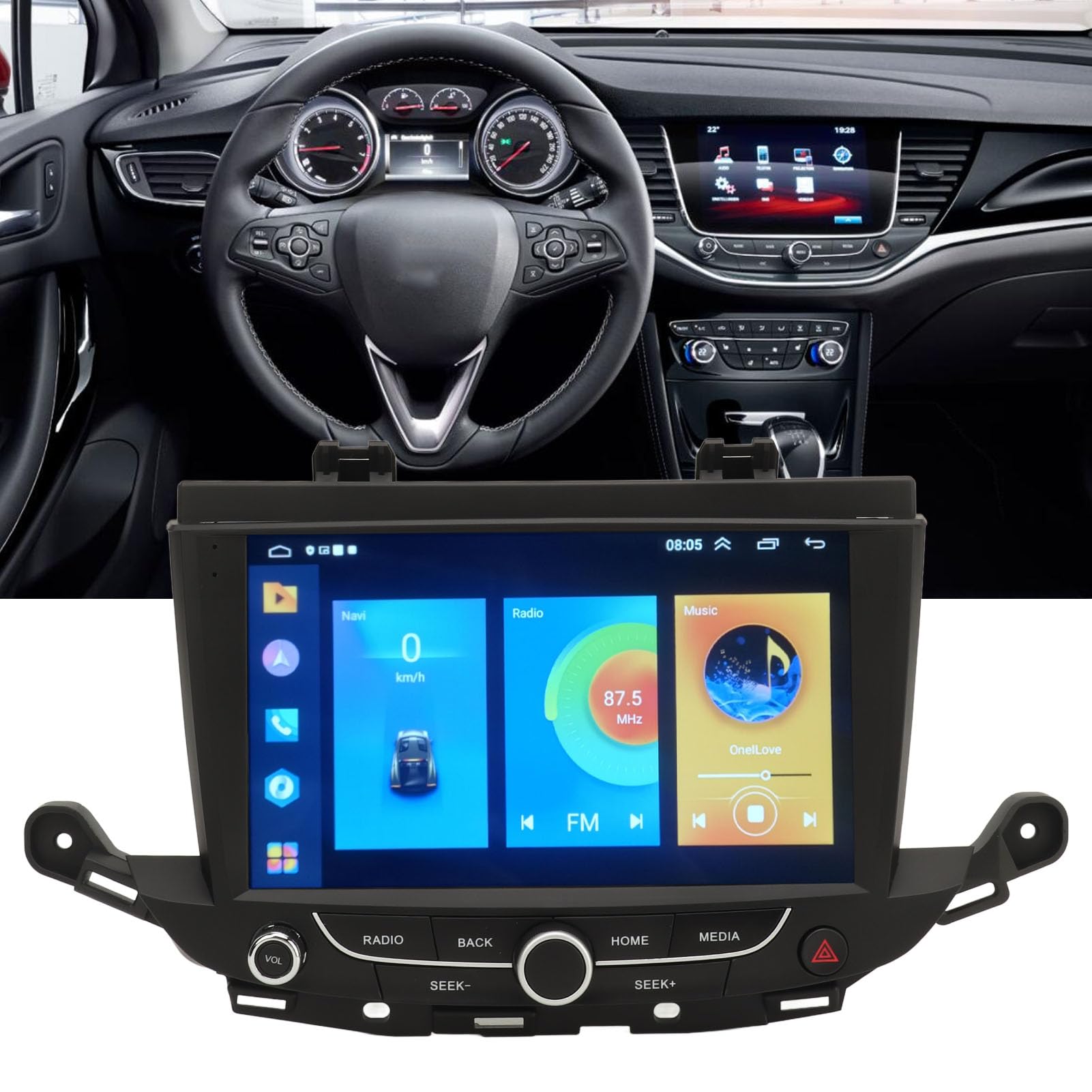 Autoradio, 9-Zoll-Autoradio 39042448, Kabelloses Carplay, GPS-Navigation, HD-Touchscreen, Multimedia-Player, Ersatz für ASTRA K MK7