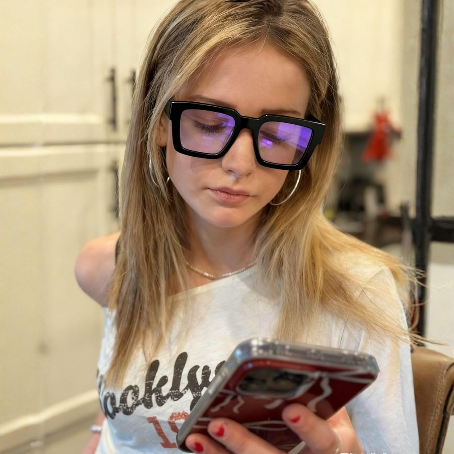 Bestac Anti-Blue Light Eyewear - Large Square Frames, Computer Glasses, Lightweight & Durable for Home, Office & styling - Image 5