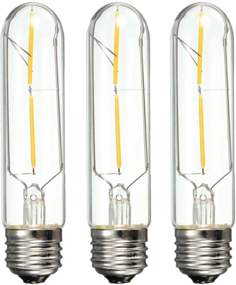 Free Shipping Offer Superdream Cob Led Vintage Light Bulb Retro Edison Style Screw Technology Incandescent Bulb Equivalent Old Fashioned Tubular Nostalgic Filament (T10 (3Pack))