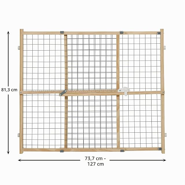 Foto 7 de 7 de New World - Puerta de seguridad para mascotas de malla de alambre, extensible de 73,6 a 127 cm de ancho…