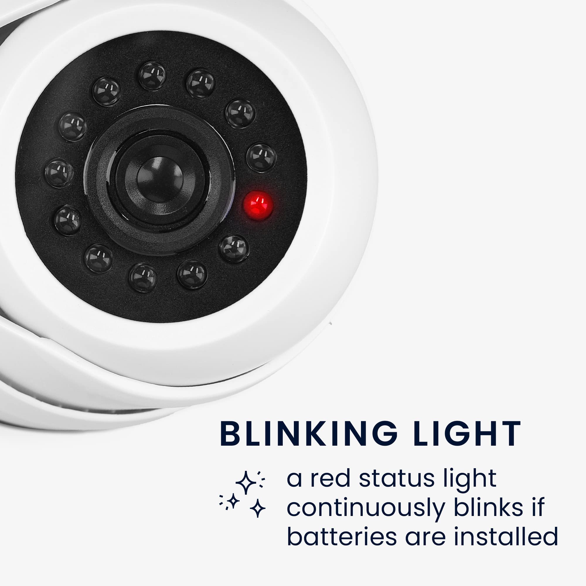 kwmobile 2X Dummy Kamera für Deckenunterbau - mit LED Licht - Dome Überwachungskamera Attrappe Set - täuschend echte Fake Security Camera in Weiß (Packung mit 2)