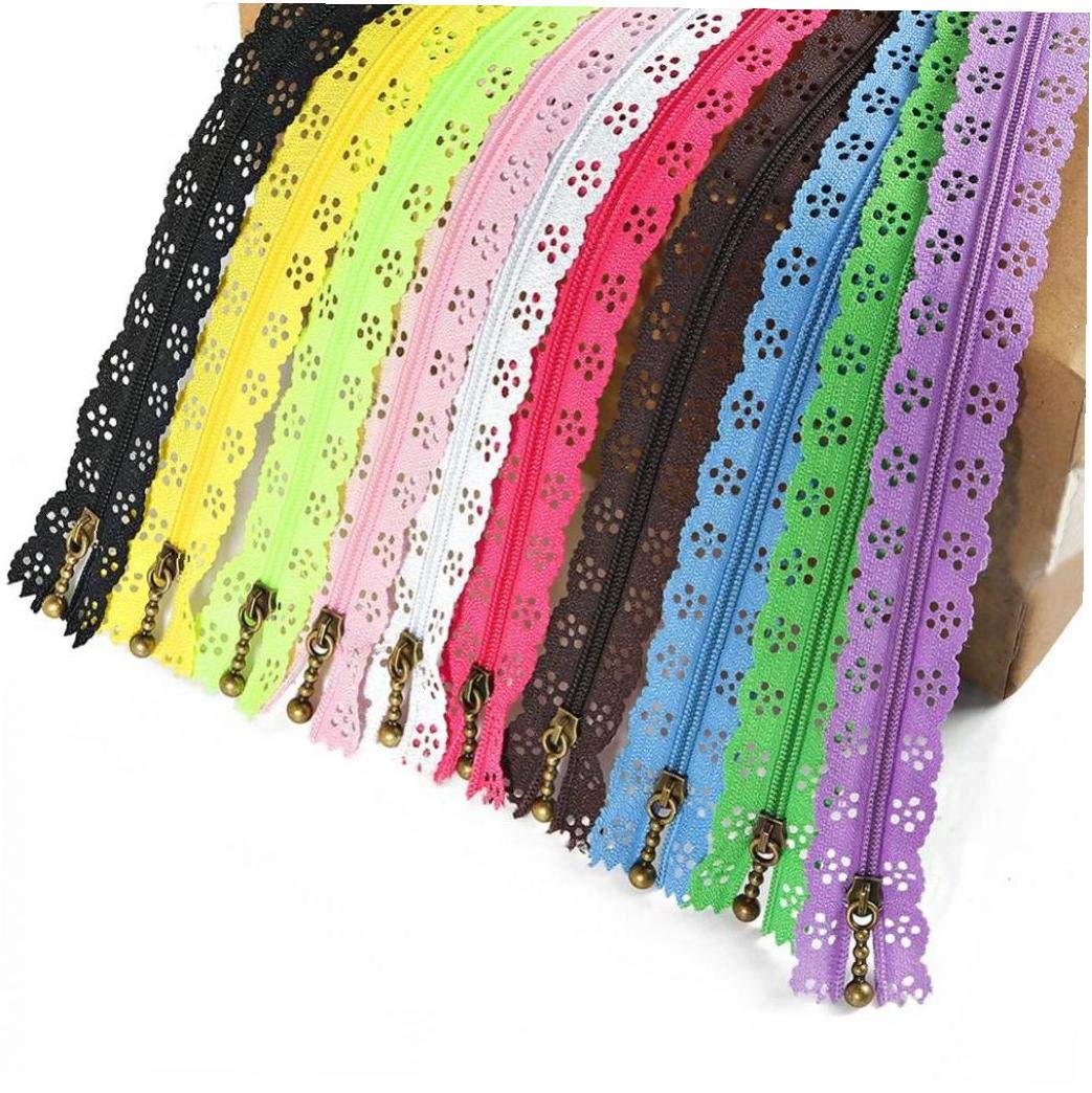 20cm Nylon Lace Zippers Zips for Sewing Coil Closed End Zippers Tailor Sewer Craft 10pcs