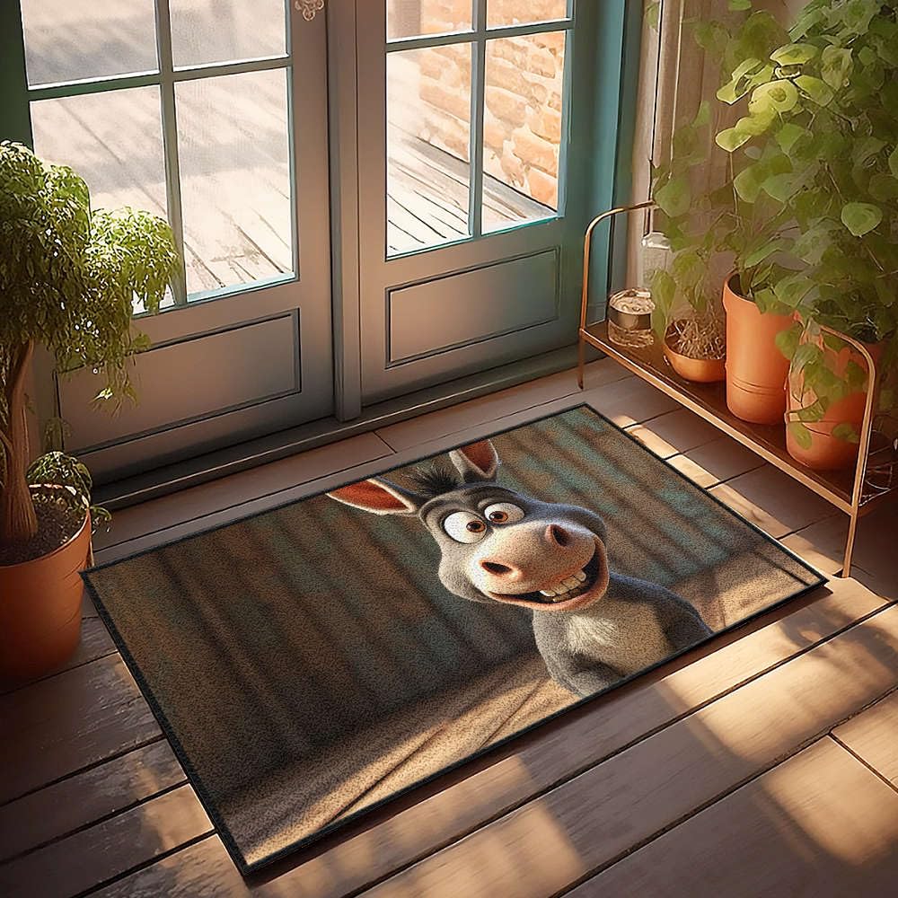 Tapis de porte intérieure pour stopper la saleté, paillasson âne amusant 50x80