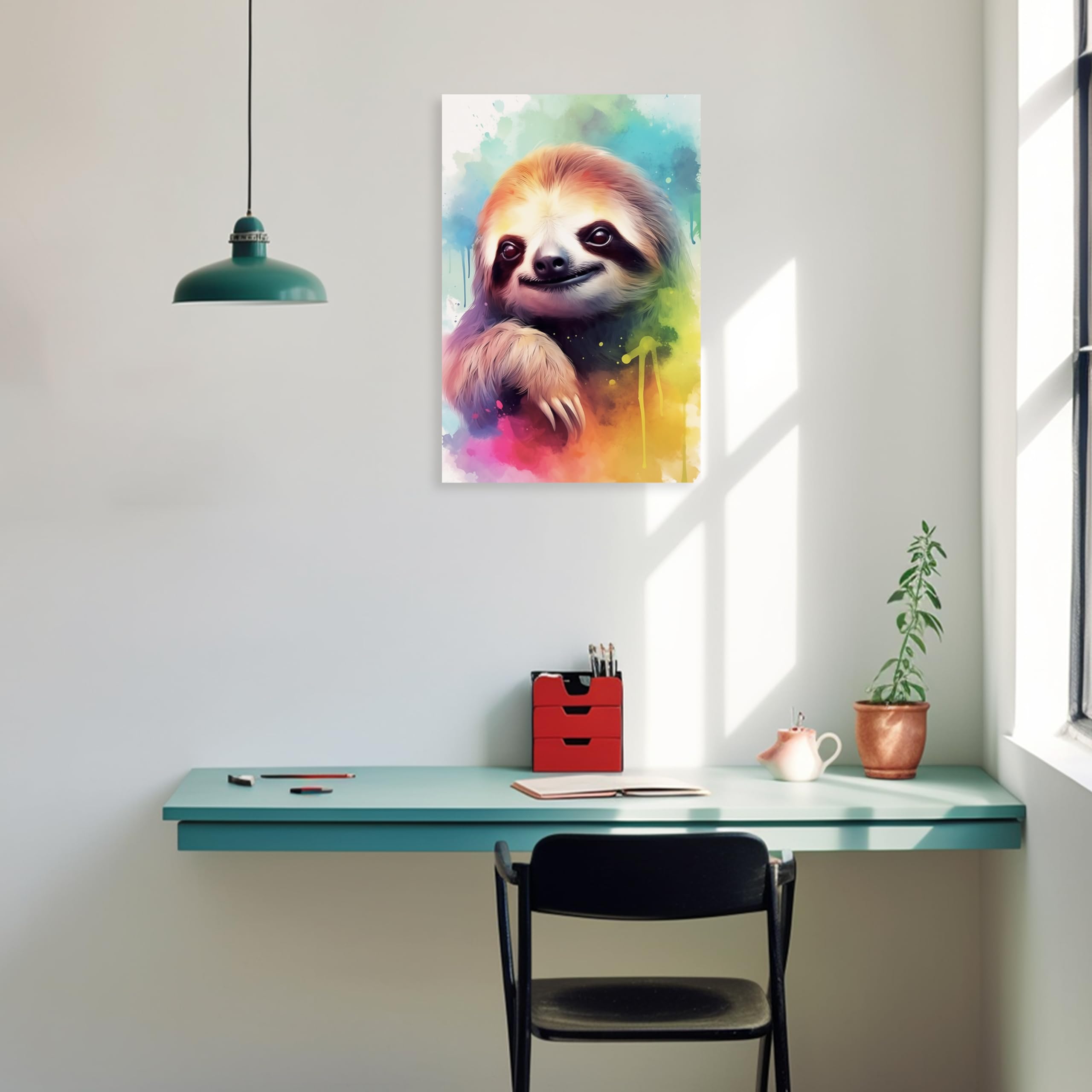 Amazon.co.jp: ARTZGX ナマケモノ ウォールアート 水彩 動物 