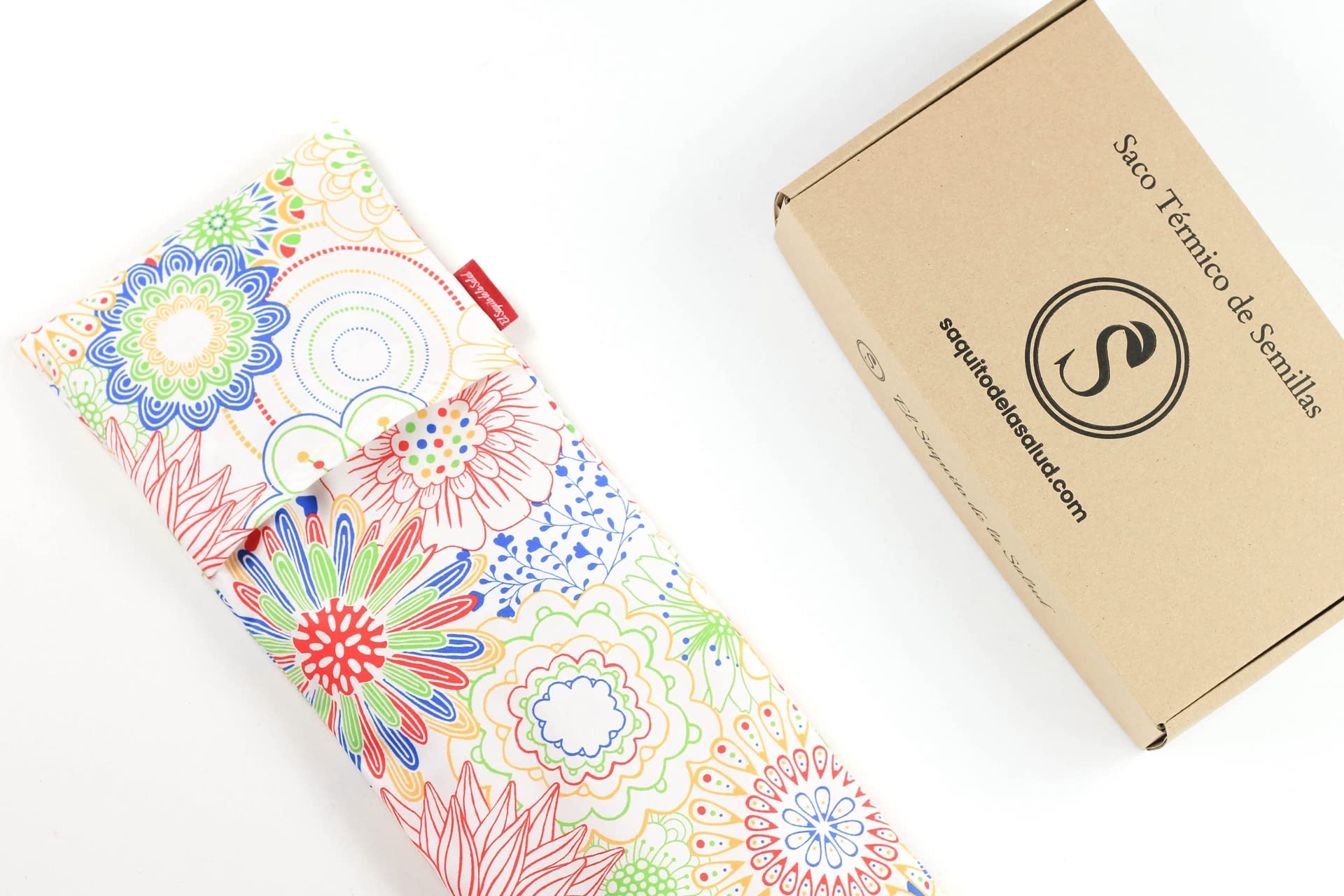 Saco Térmico de Semillas para microondas | Ayuda a Aliviar Dolores Musculares gracias al Calor Seco | Funda Lavable 100% Algodón Spring (50 x 15 CM, Aroma Lavanda)