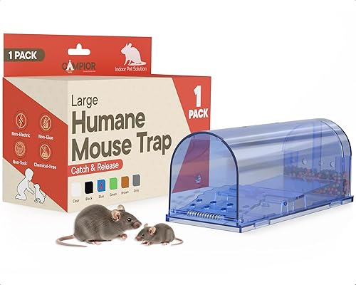 Humane - Trampa para ratones, paquete de 1, trampas para ratones vivos para atrapar y liberar para interiores y exteriores, segura para mascotas y