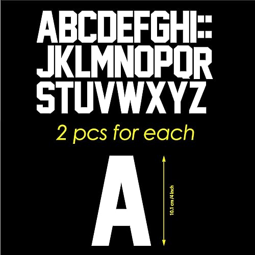 Miniatura 2 de Letras termotransferibles de papel de letras de transferencia de calor de 4 pulgadas para ropa de jersey camiseta eslogan del equipo (blanco)