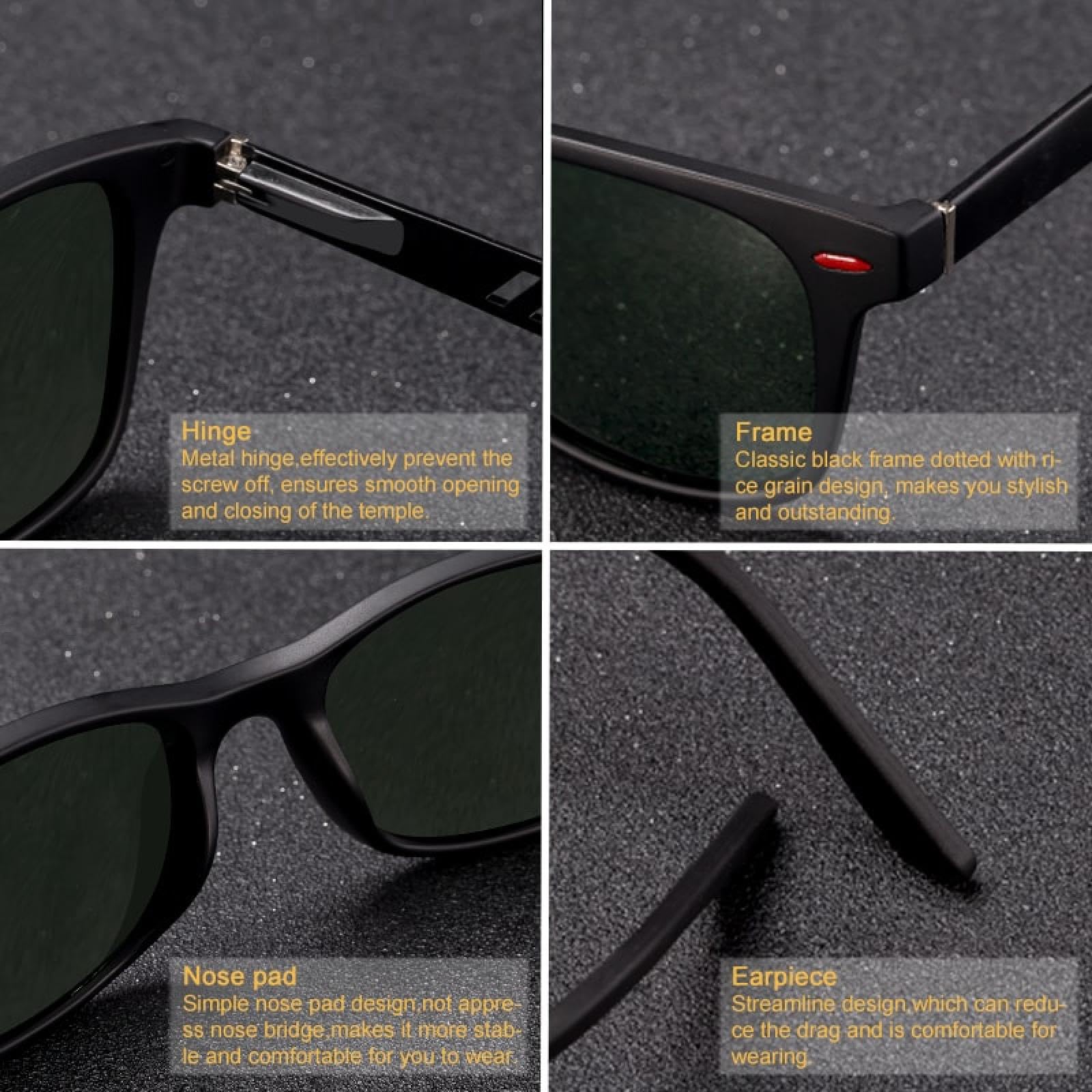 Gafas de sol para hombre y mujer, patas con bisagras, lentes Tac