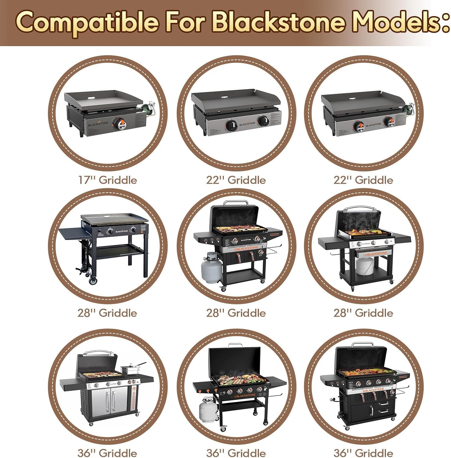 TIFMI 50 Pack Grease Cup Liners for Blackstone Griddles 36'' 28'' 22'' 17'' Inch, Aluminum Foil Drip Pan Liners, Grill Grease Catcher for Blackstone Griddle Accessories