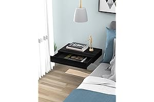 NiHome Floating Shelves with Drawer for Bedroom Living Room Kitchen