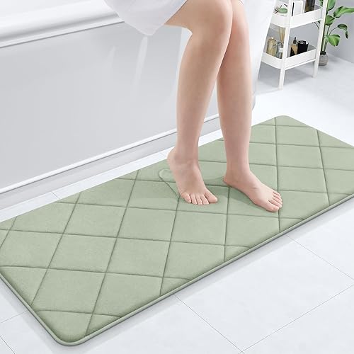 Miniatura 22 de OLANLY Tapete de baño de espuma viscoelástica de 24 x 16 pulgadas, ultra suave y absorbente, lavable a máquina, cómodo tapete de baño para suelo de