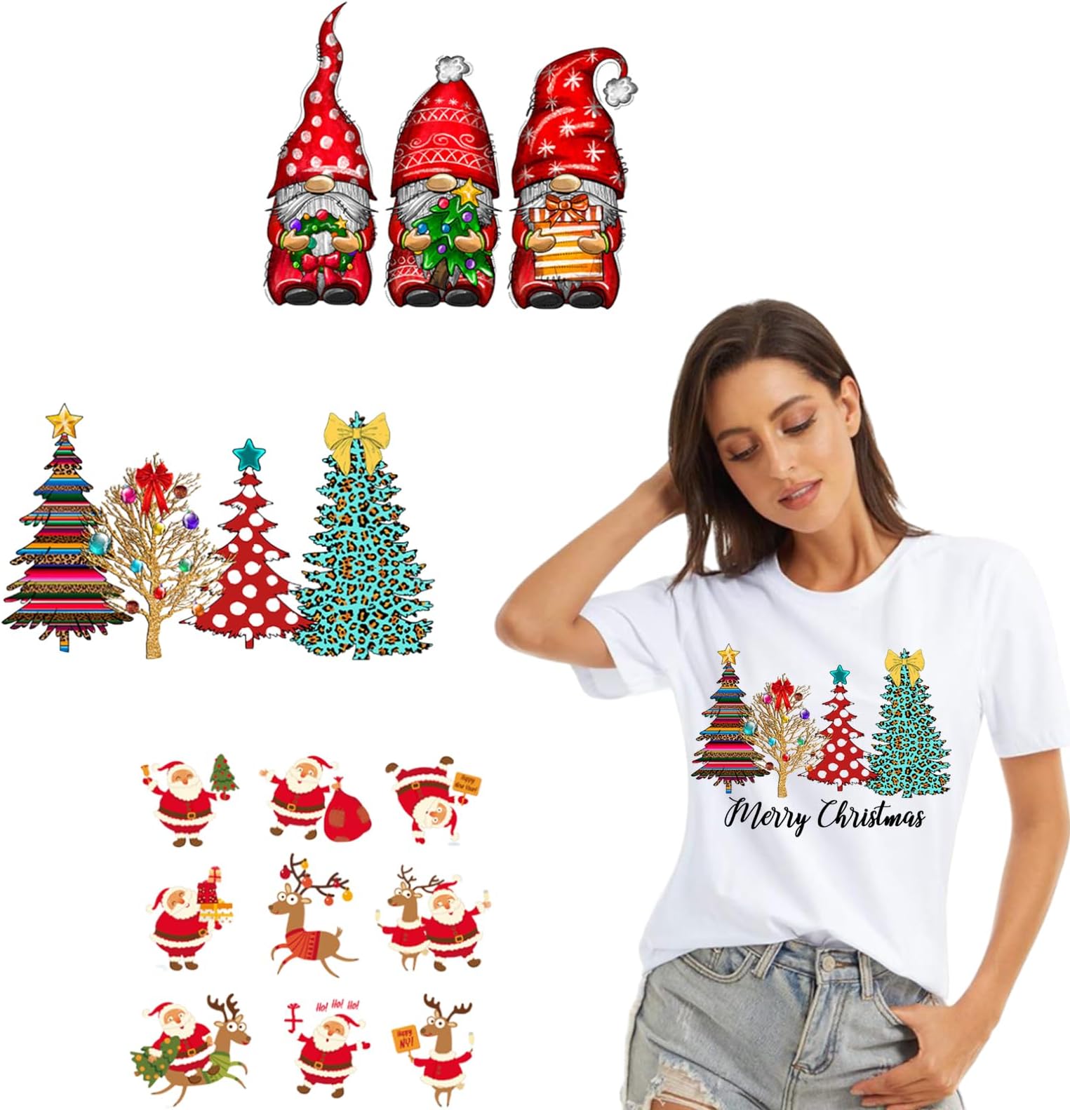 3 Sheets Iron on Transfers Christmas Iron on Vinyl Stickers