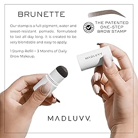 MADLUVV Brow Stamp Refill* - Color Stamp for Brows & Root Touch Up for Women & Men, Instantly Conceal Hair Loss, Grey Hair, Thinning Hair with Stain-Proof/Smudge-Proof Powder Formula (Brunette)