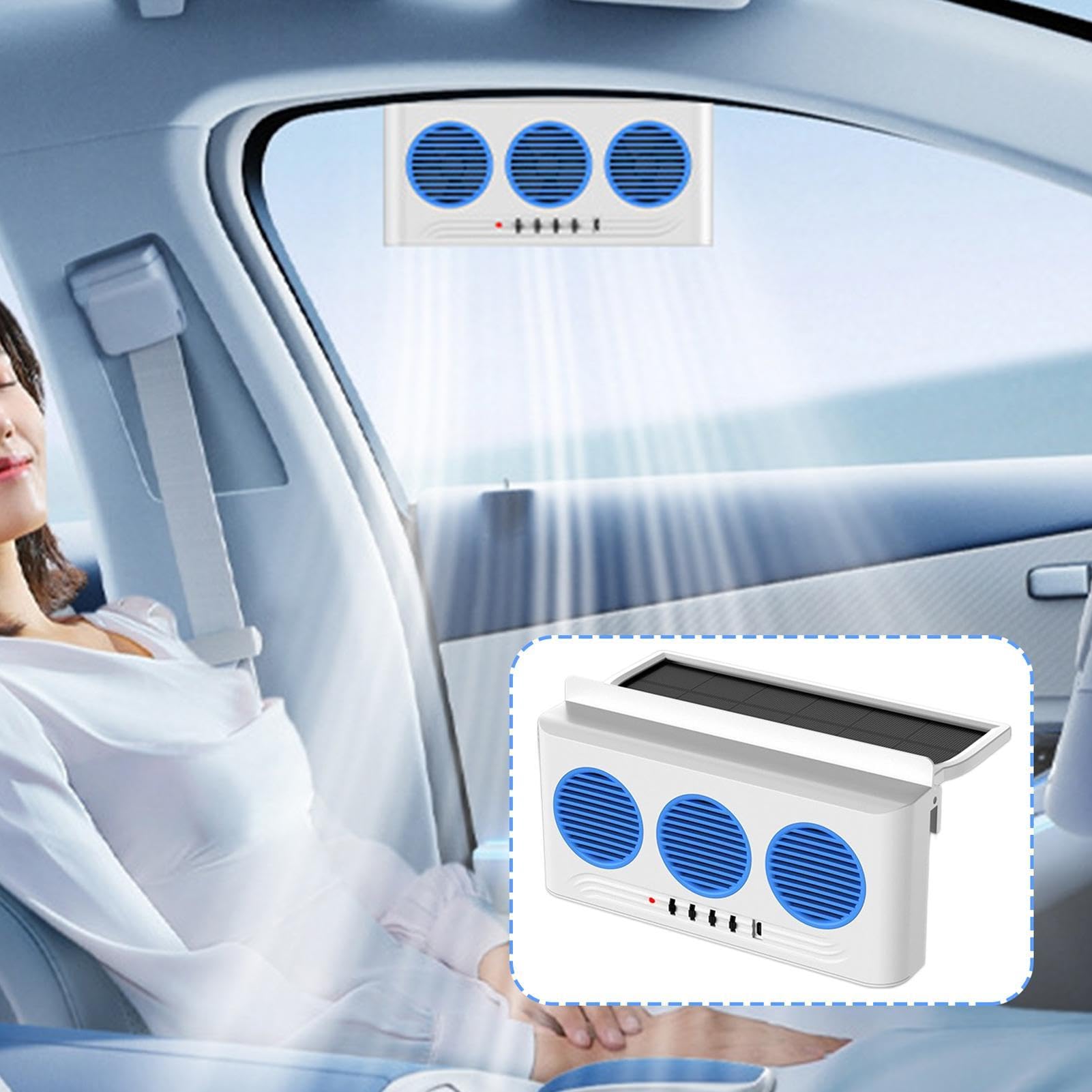 Ventilatore Solare per Auto 3 Uscite Solare Aspiratore Radiante