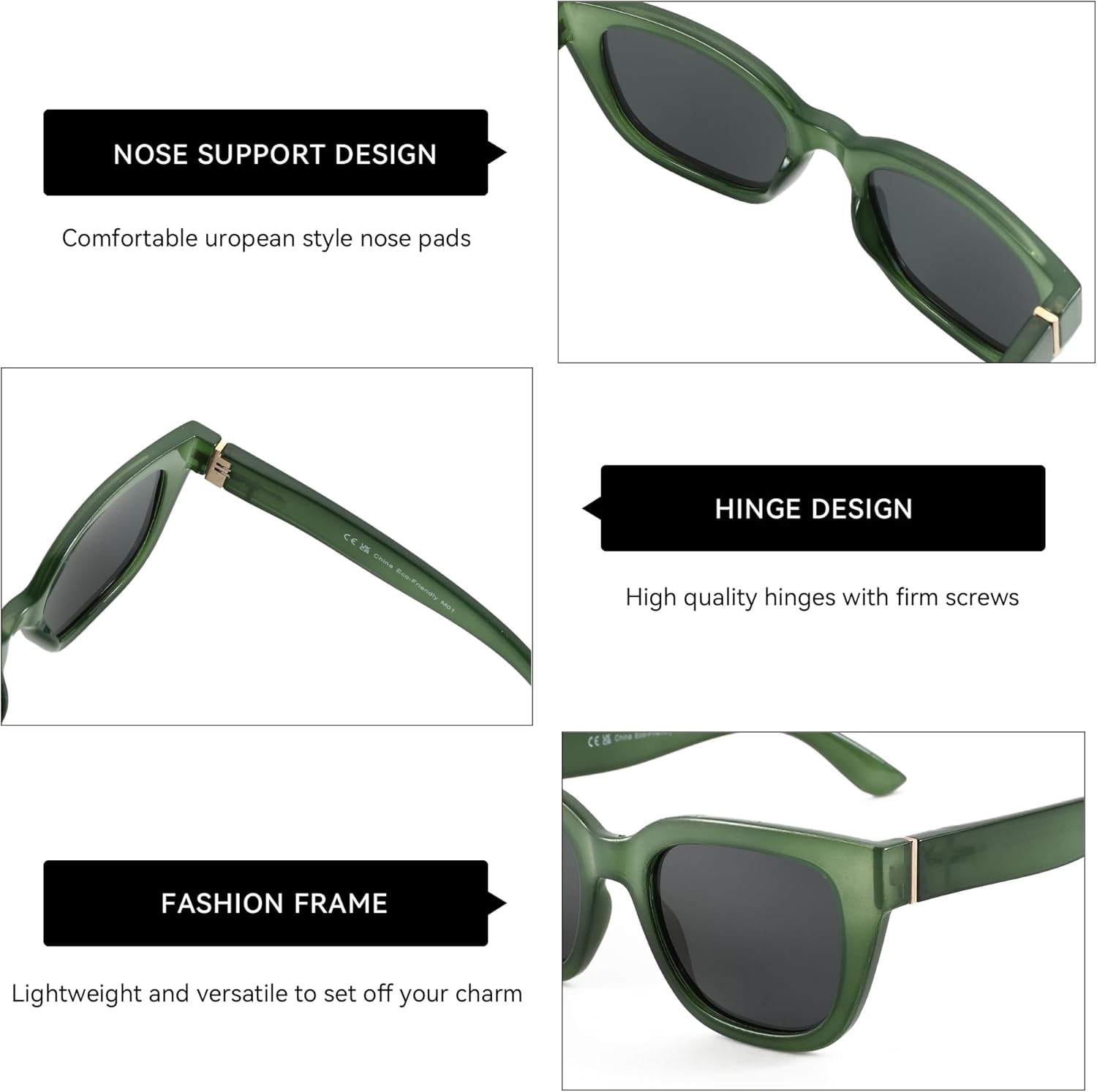 ZENOTTIC Retro Square Polarized Sunglasses for Women Vintage Sun Glasses UV400 Protection Trendy Shades Fashion Style - Image 3