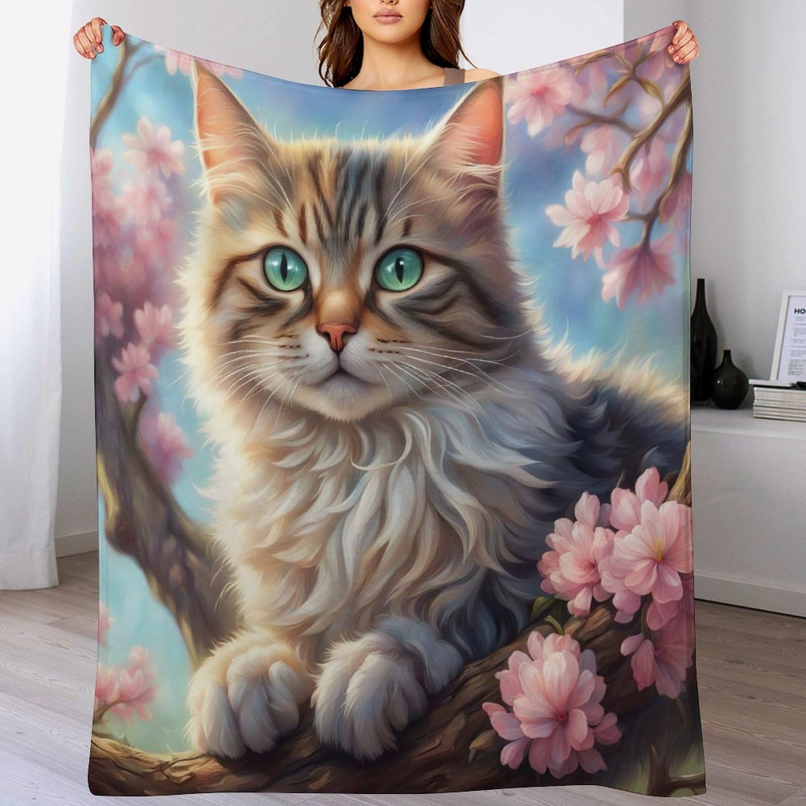 Couverture Polaire Chat Plaid En Peluche Chaude Toute Saison