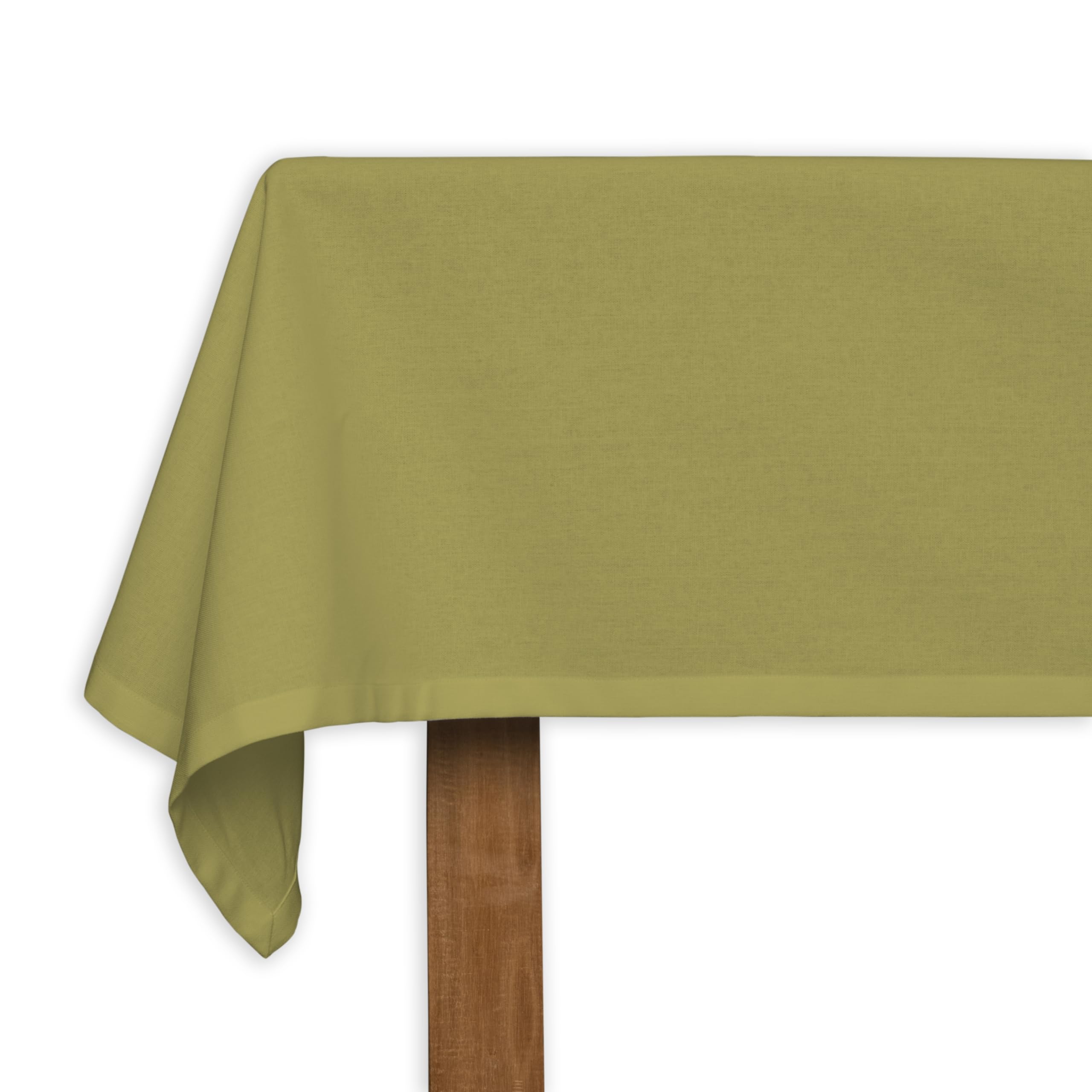 CALICOT Table Cover 100% Cotton 63"x120" Rectangle Washable Tablecloths for Dining, Home, Holiday Dinners, Wedding, Banquet & Buffet (Golden Green)