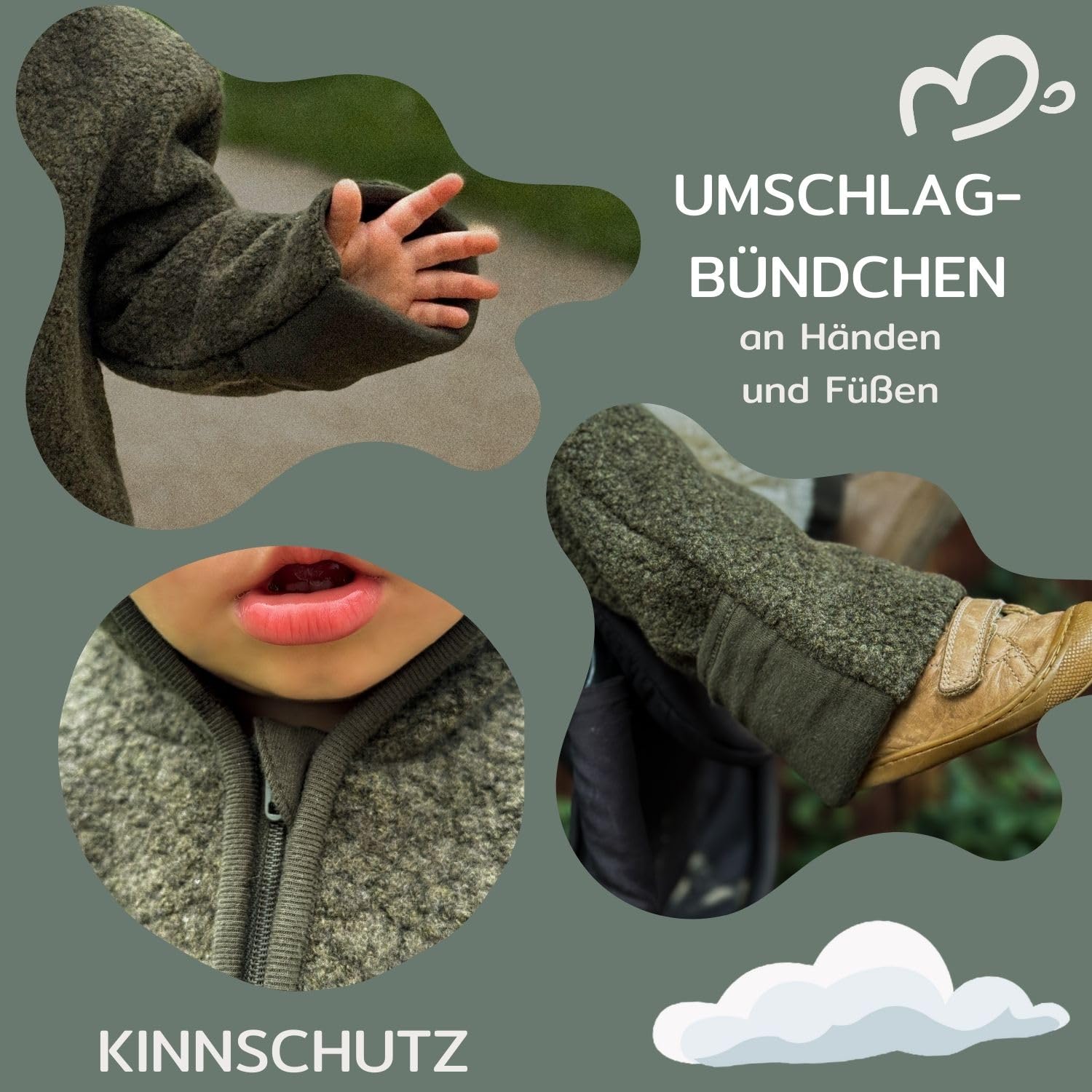 Wolloverall mit Reißverschluss und Kapuze - Winteranzug Baby - Overall aus Wolle