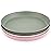 WeeSprout Bamboo Plates, Set of 4, Kid-Sized Dinnerware, Dishwasher Safe Melamine Dishware (Pink, Green, Gray, & Beige, Without Lids)