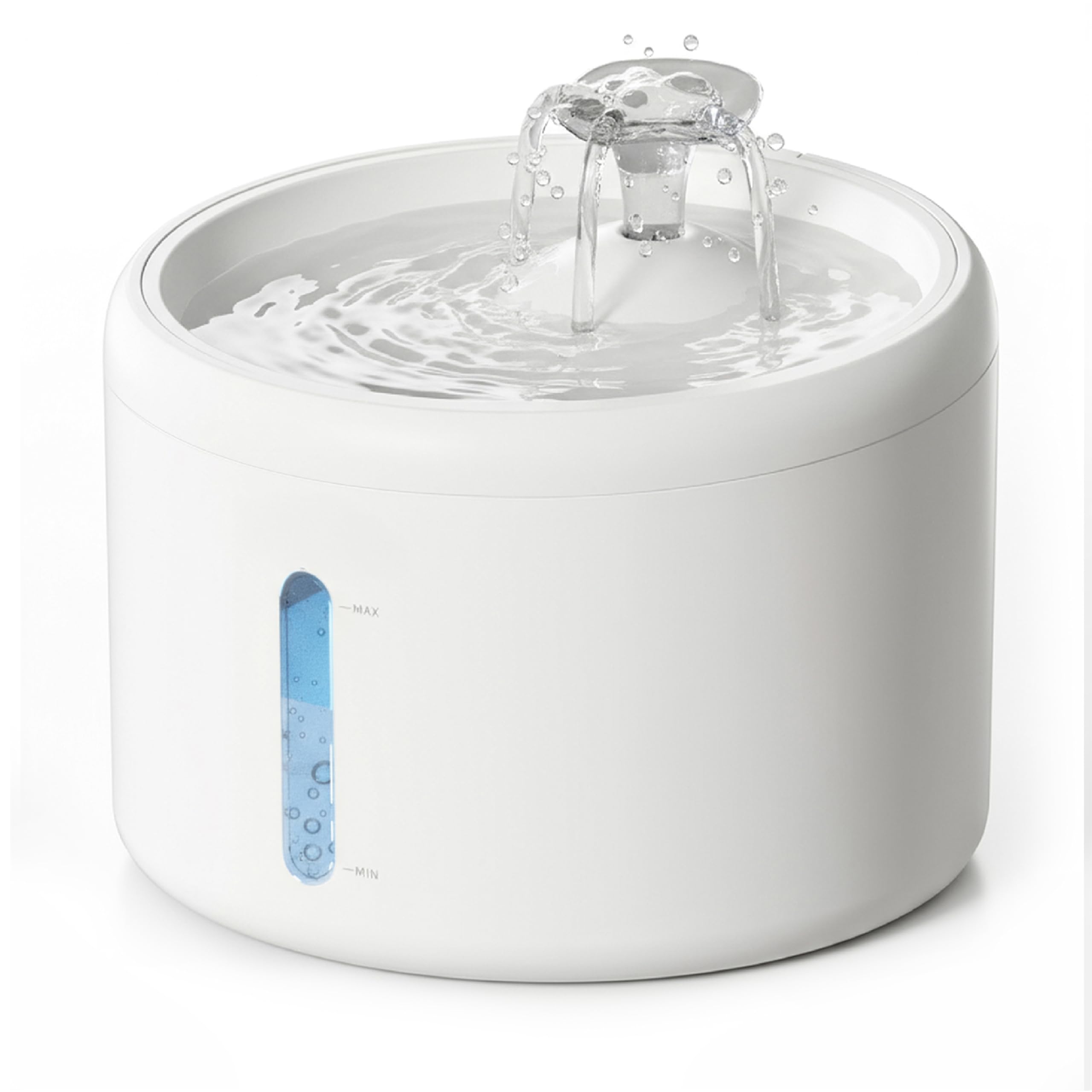 Fuente para Gatos 2,5L, Bebedero Silencioso 8dB con Filtro de 6 Etapas y Ventana de Nivel de Agua, Fácil de Desmontar, ABS sin BPA (Incluye 1 Filtro)