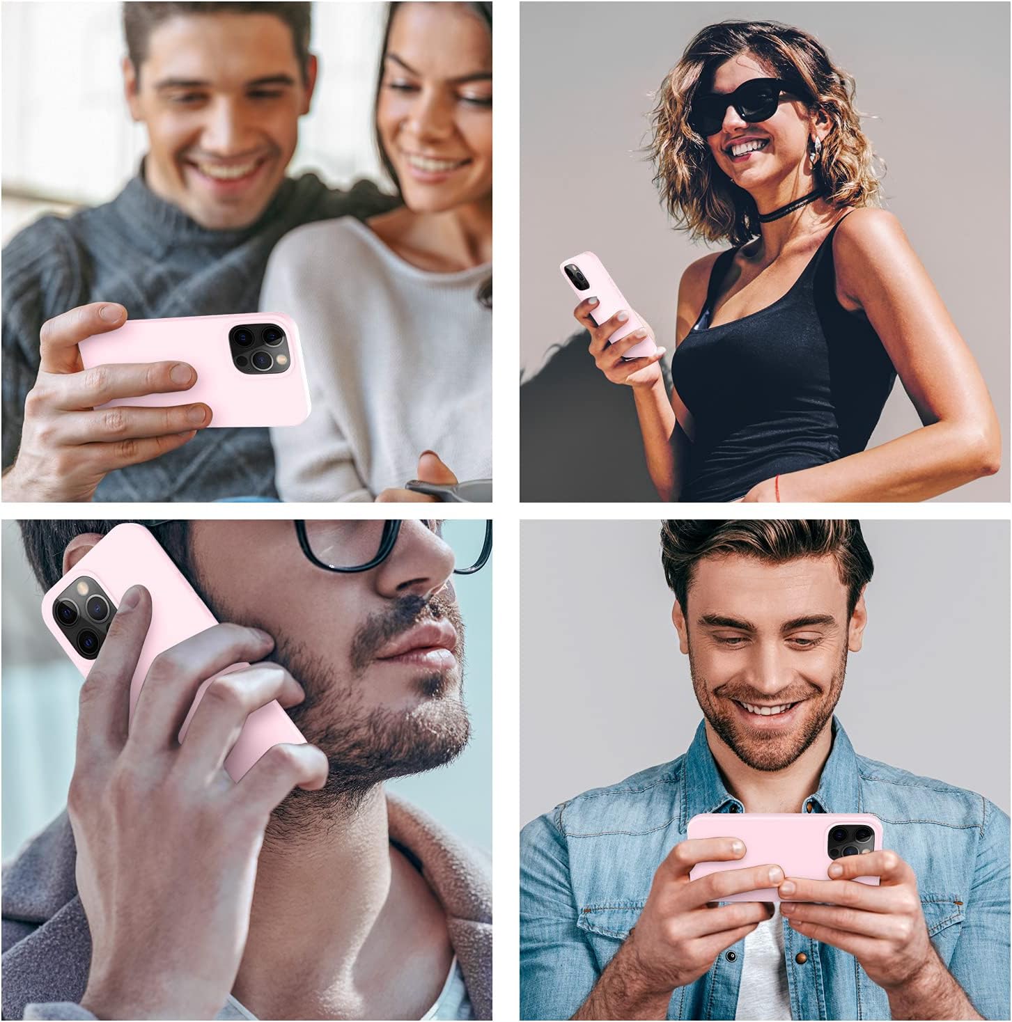 Cordking Designed for iPhone 13 Pro Case, Silicone Ultra Slim Shockproof Protective Phone Case with [Soft Anti-Scratch Microfiber Lining], 6.1 inch, Chalk Pink | Silicone Ultra Slim Shockproof Protective Phone Case with [Soft Anti-Scratch Microfiber Lining], 6.1 inch