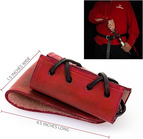 Miniatura 10 de Armory Replicas - Funda de daga de cuero genuino - Rana espada ajustable de inspiración medieval para armas pequeñas