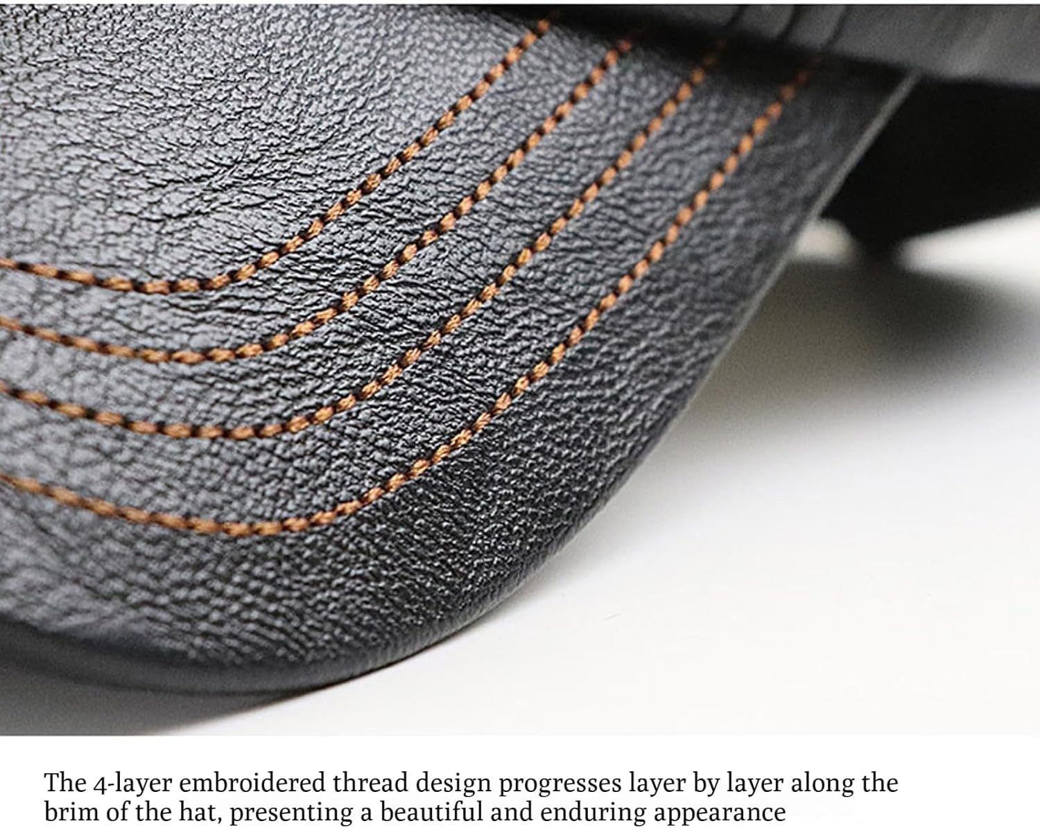 Warm Leather Baseball Cap, Thicked Windproof Waterproof PU Leather Baseball Cap with Fleece Lining - Image 6