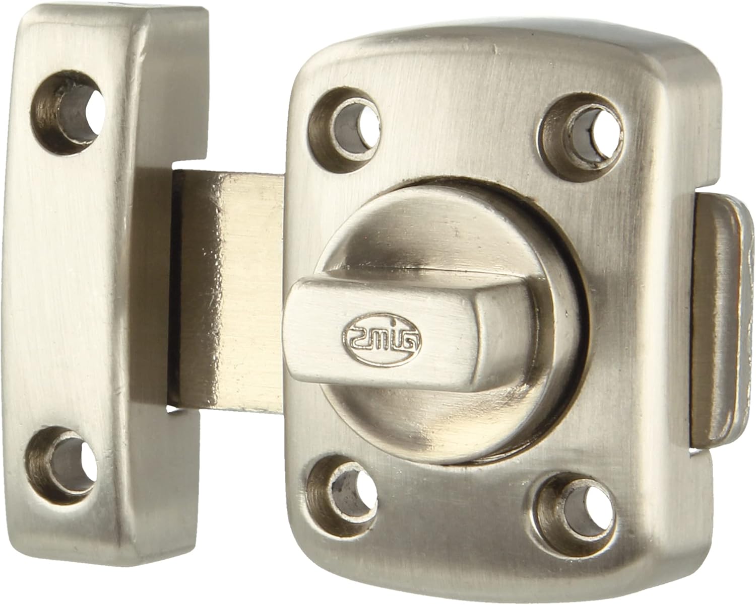 Amig - Overlap Pin | 40 x 56 mm | Ideal Wooden Passage Doors | Cylindrical Swivel Latch | Latch for Bathroom, Bedroom or Office | Security Lock | Shiny Silver Zamak