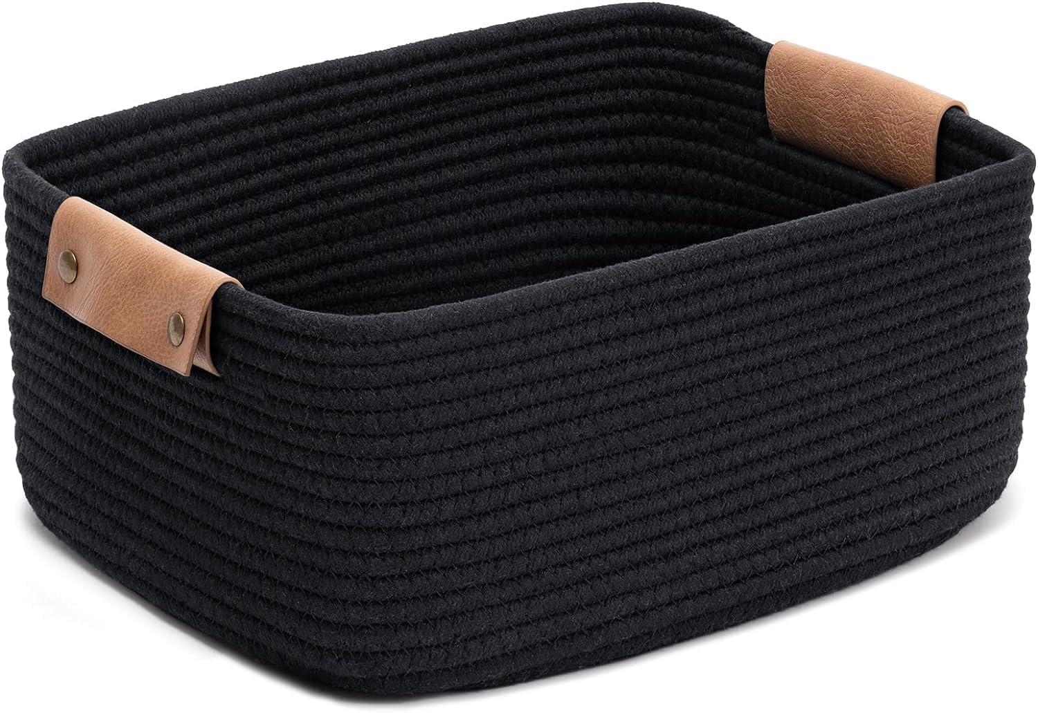 ALBY® Rectangle Jute Rope Woven Basket with Handles for Books, Magazines, Toys - Decorative Rectangle Basket for Baby Nursery, Living Room, Bathroom (black) (B0DG3L9V3V) Amazon Price History, Amazon Price Tracker