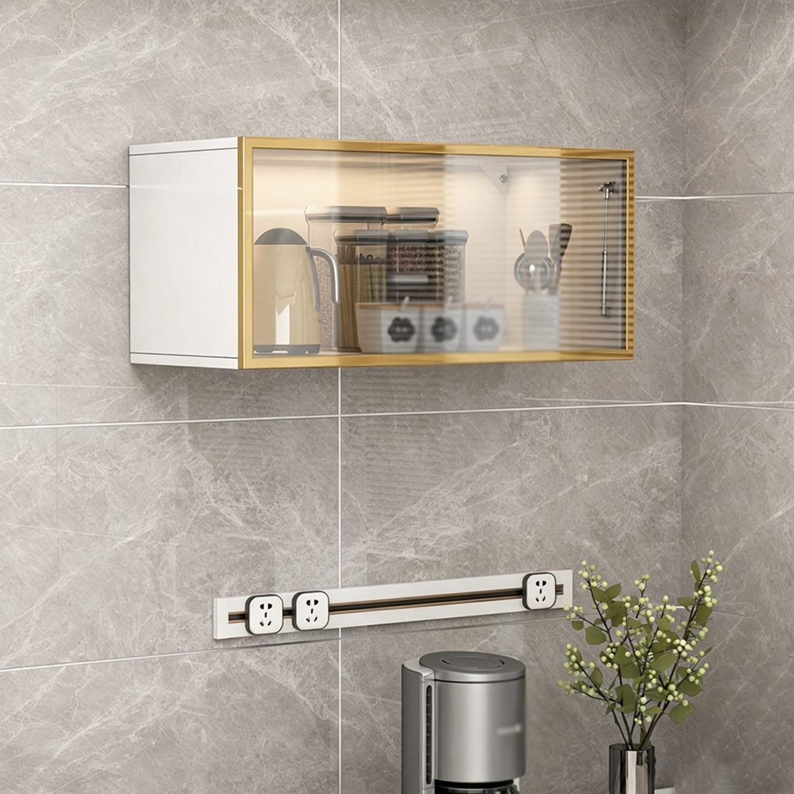 Armario de almacenamiento de pared para organizar salones y estudios modernos