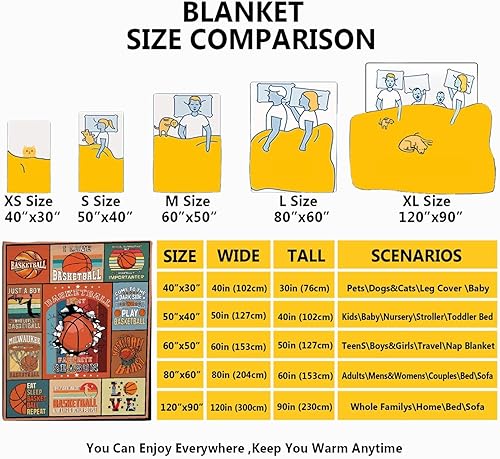 Miniatura 6 de Manta de baloncesto de regalo para niños y niñas, manta de baloncesto, cálida, acogedora, suave, ligera, de 40 x 50 pulgadas, para niños, para sofá,