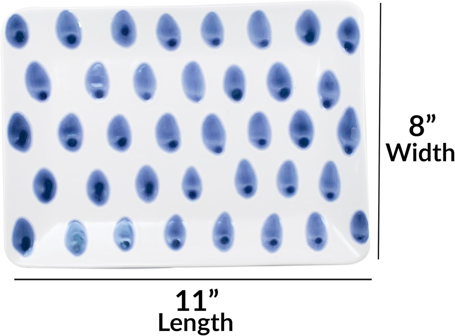 VIETRI Viva Santorini Collection Italian Dinnerware Sets (Dot Rectangular Platter)