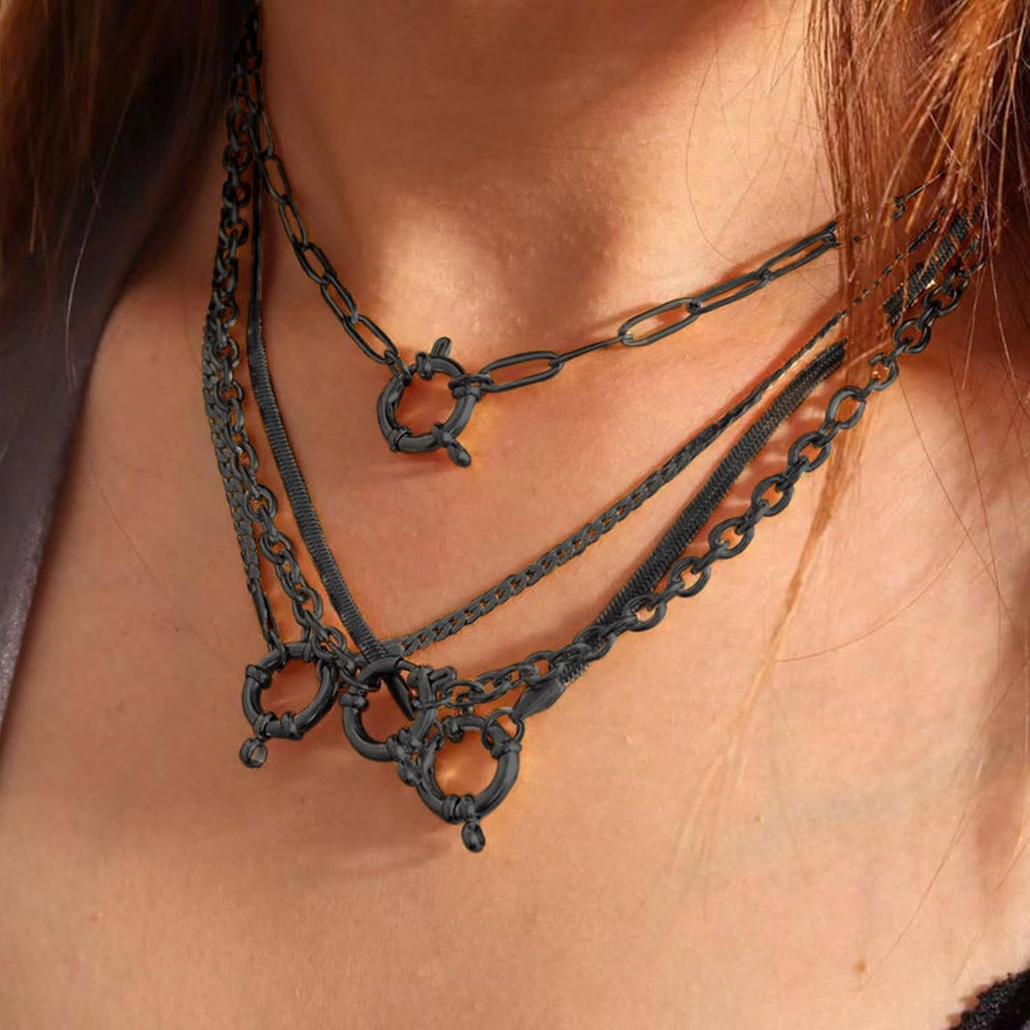 [33 FT] Black Rolo Cable Chain Bulk for Jewelry Making, 5MM Aluminum Black Oval Cable Link Chains Roll Spool for DIY Craft Jewelry Making - Image 4