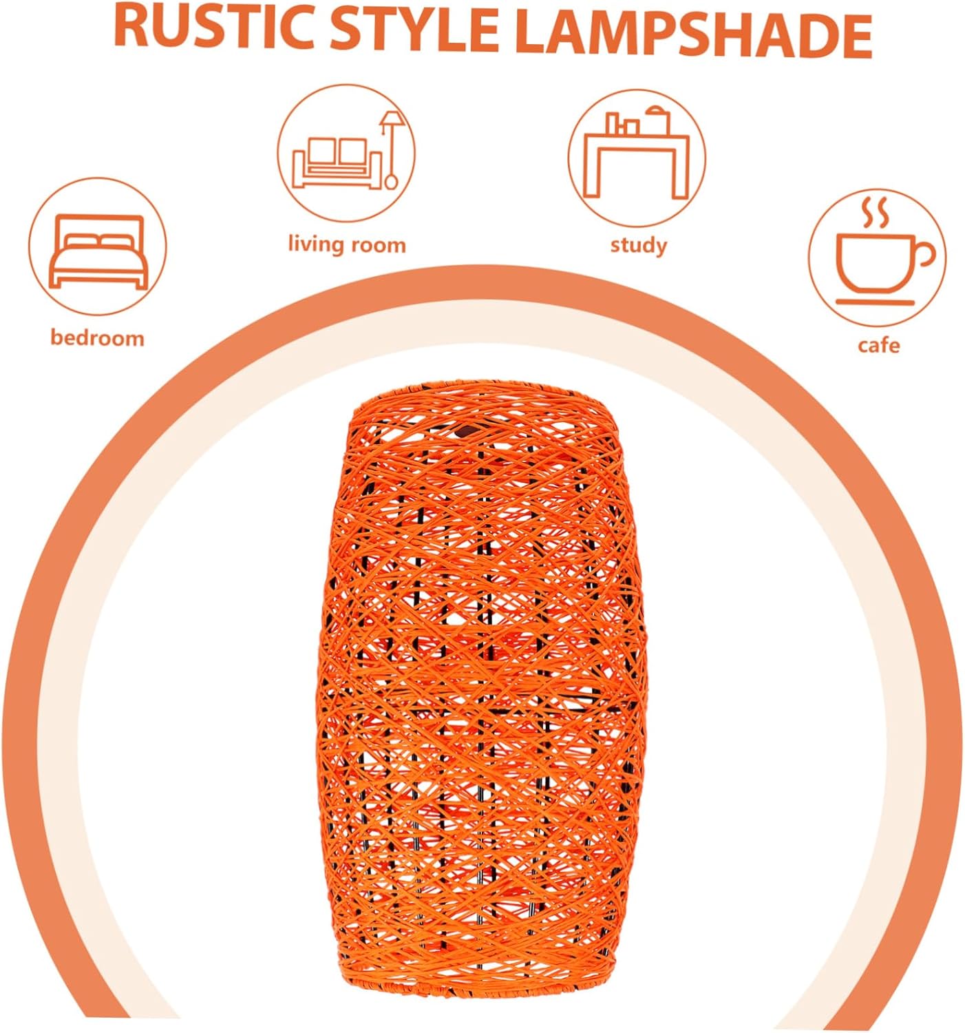 Rustic Rattan Woven Lamp Shade Elegant Pendant Light Cover for Home Easy Installation Creates Warm Natural Atmosphere for Living Room Dining Room Bedroom