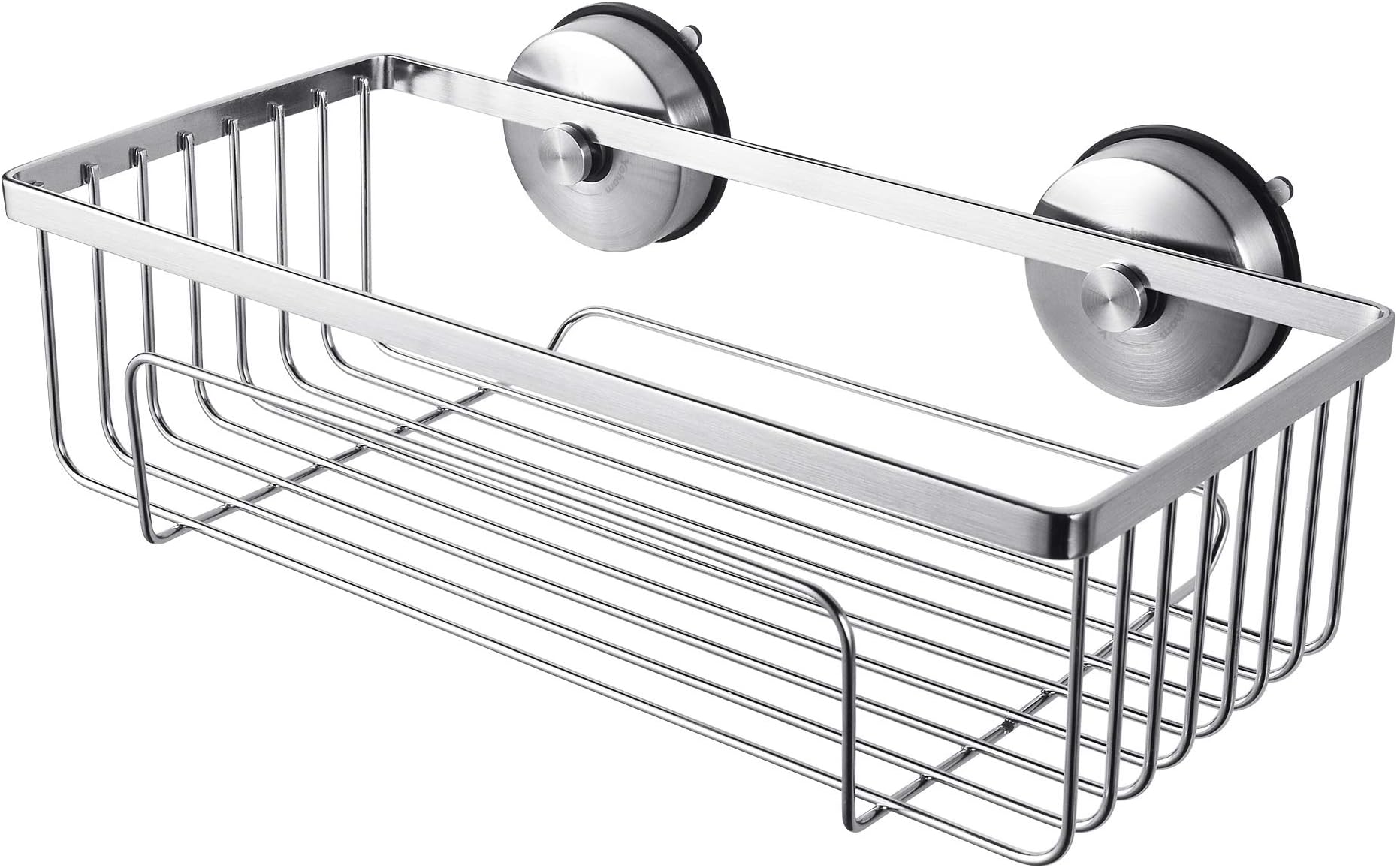 Yohom Shower Caddy Shelf Wall Suction Cups Stainless Steel Bathroom basket holder for Shampoo Kitchen Organizer Storage Brushed Finish