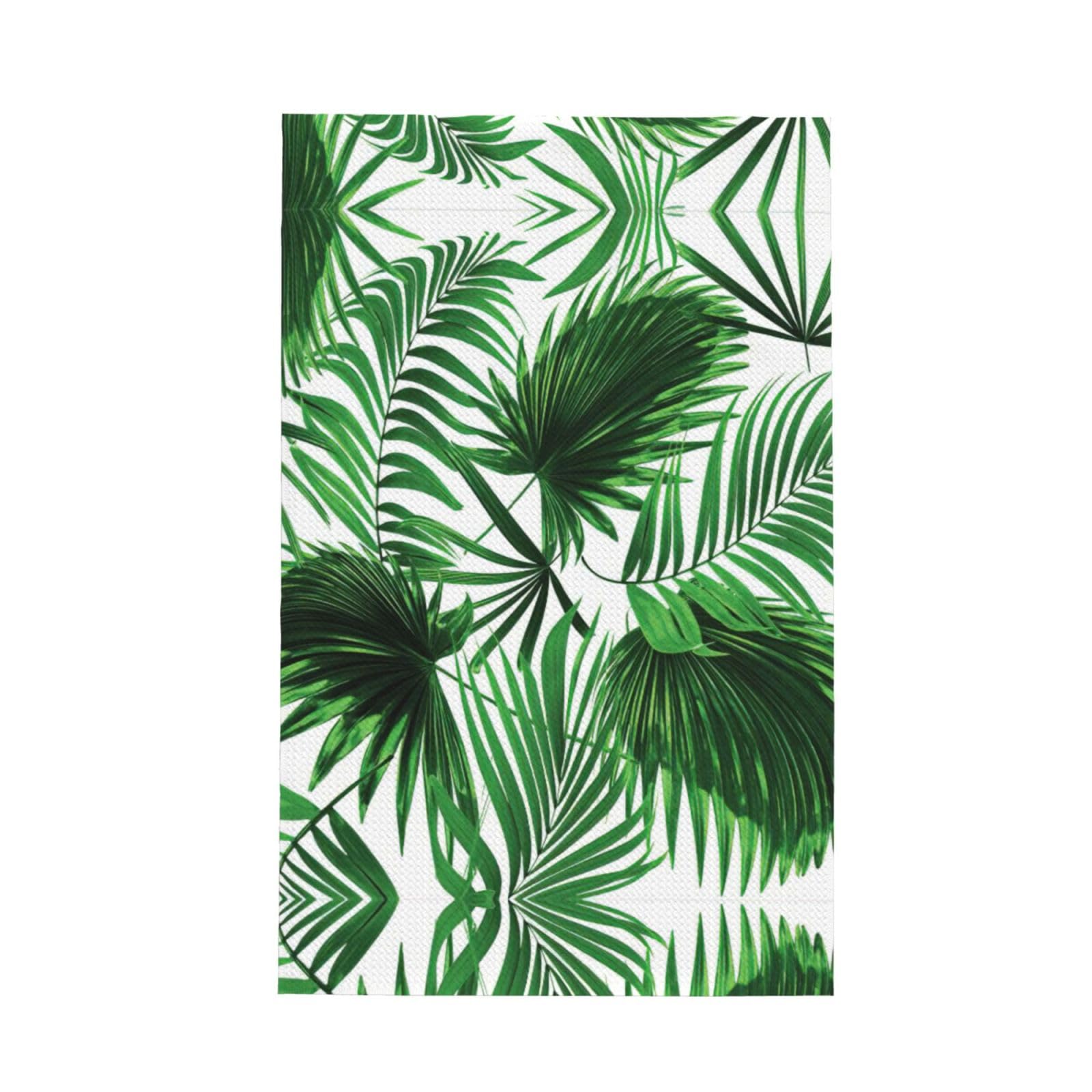 XXahnbm Palm Leaf Print Waffle Kitchen Towel,Absorbent Hand Towel
