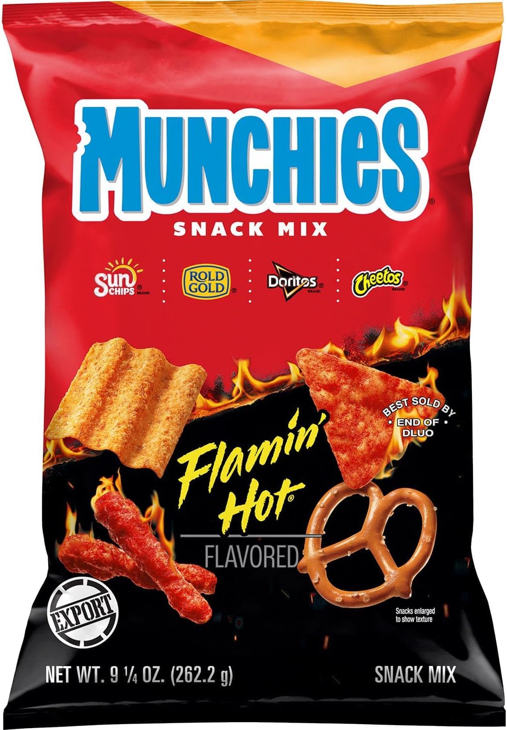 Frito Lay Munchies Flamin' Hot Flavored Snack Mix • Cheetos • Sunchips • Rold Gold • Doritos, 9.25 oz ℮ 262.2 g