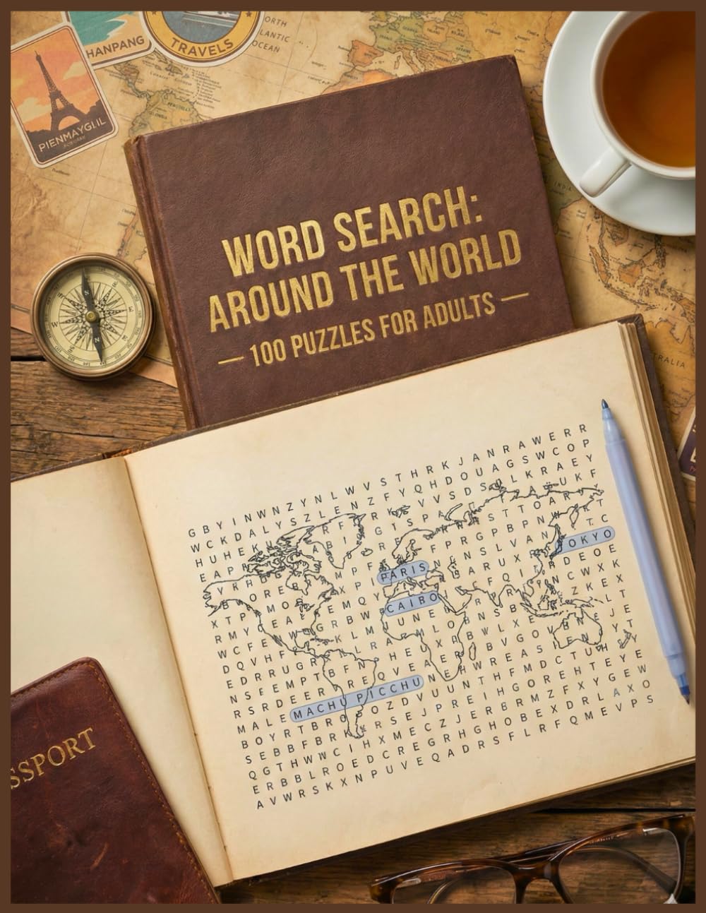 Word Search Around The World: 100 Large Print Puzzles for Adults and Seniors | Travel the Globe, Discover 2000+ Words & Uncover Hidden Secret Messages